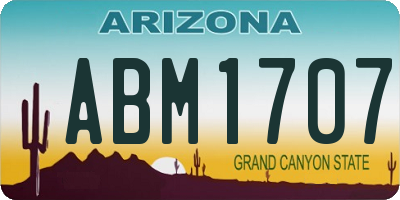 AZ license plate ABM1707