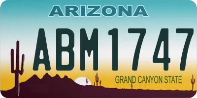 AZ license plate ABM1747