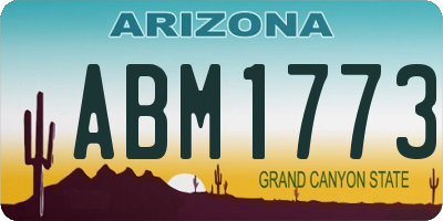 AZ license plate ABM1773