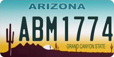 AZ license plate ABM1774