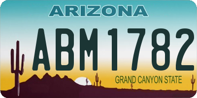 AZ license plate ABM1782