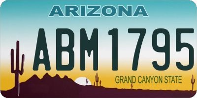 AZ license plate ABM1795