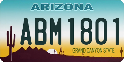 AZ license plate ABM1801