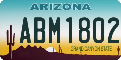 AZ license plate ABM1802