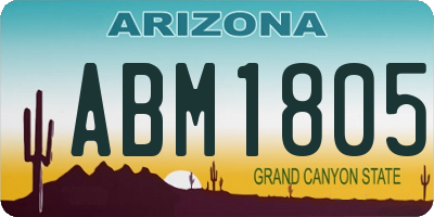 AZ license plate ABM1805