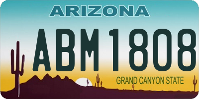 AZ license plate ABM1808