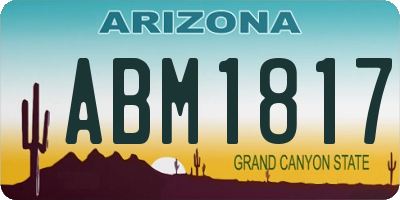 AZ license plate ABM1817