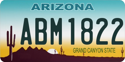 AZ license plate ABM1822