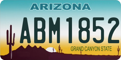AZ license plate ABM1852
