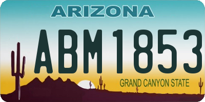 AZ license plate ABM1853