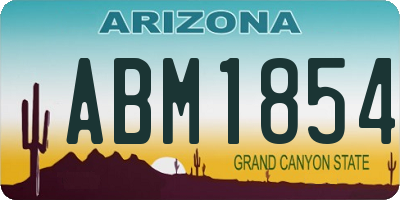 AZ license plate ABM1854