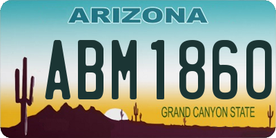 AZ license plate ABM1860