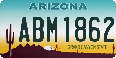 AZ license plate ABM1862