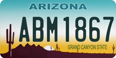 AZ license plate ABM1867