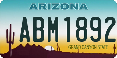 AZ license plate ABM1892