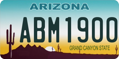 AZ license plate ABM1900