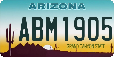 AZ license plate ABM1905