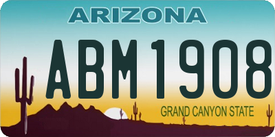 AZ license plate ABM1908