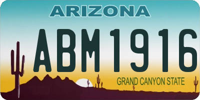 AZ license plate ABM1916