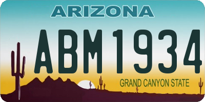 AZ license plate ABM1934