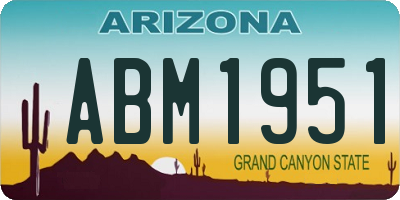 AZ license plate ABM1951