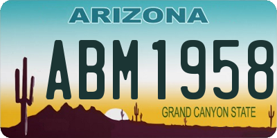 AZ license plate ABM1958