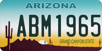 AZ license plate ABM1965