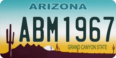 AZ license plate ABM1967
