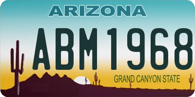AZ license plate ABM1968