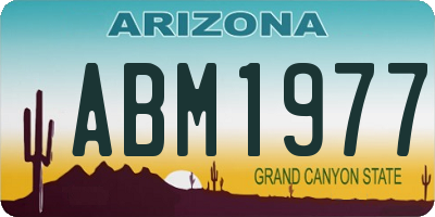 AZ license plate ABM1977