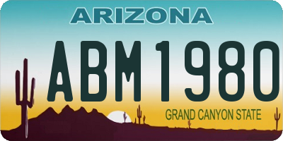 AZ license plate ABM1980
