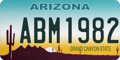 AZ license plate ABM1982