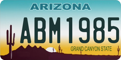 AZ license plate ABM1985