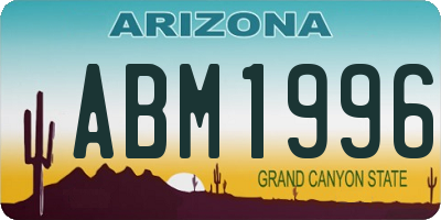AZ license plate ABM1996