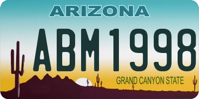 AZ license plate ABM1998