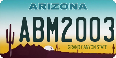 AZ license plate ABM2003