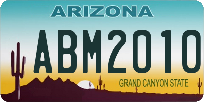 AZ license plate ABM2010