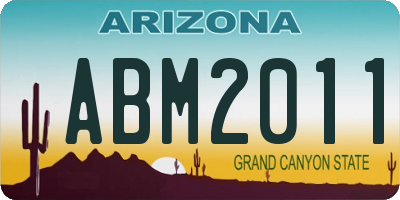 AZ license plate ABM2011