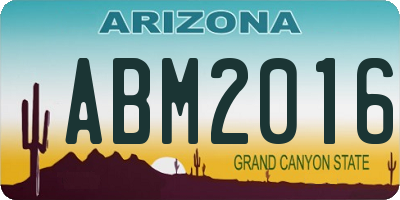 AZ license plate ABM2016