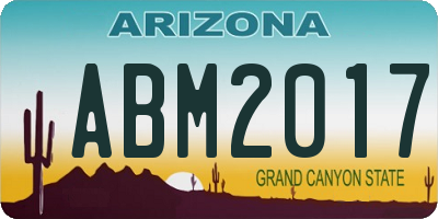 AZ license plate ABM2017