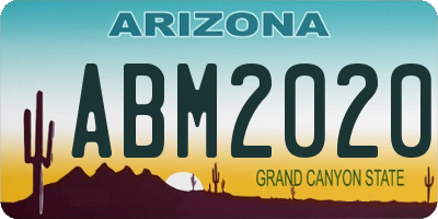 AZ license plate ABM2020