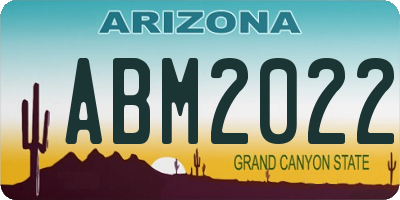 AZ license plate ABM2022