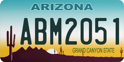 AZ license plate ABM2051
