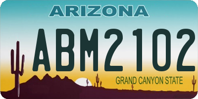AZ license plate ABM2102