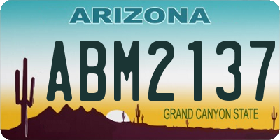 AZ license plate ABM2137