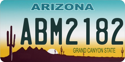 AZ license plate ABM2182