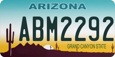 AZ license plate ABM2292