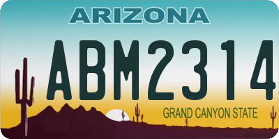 AZ license plate ABM2314