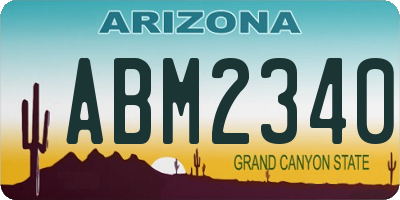AZ license plate ABM2340