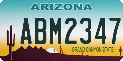 AZ license plate ABM2347